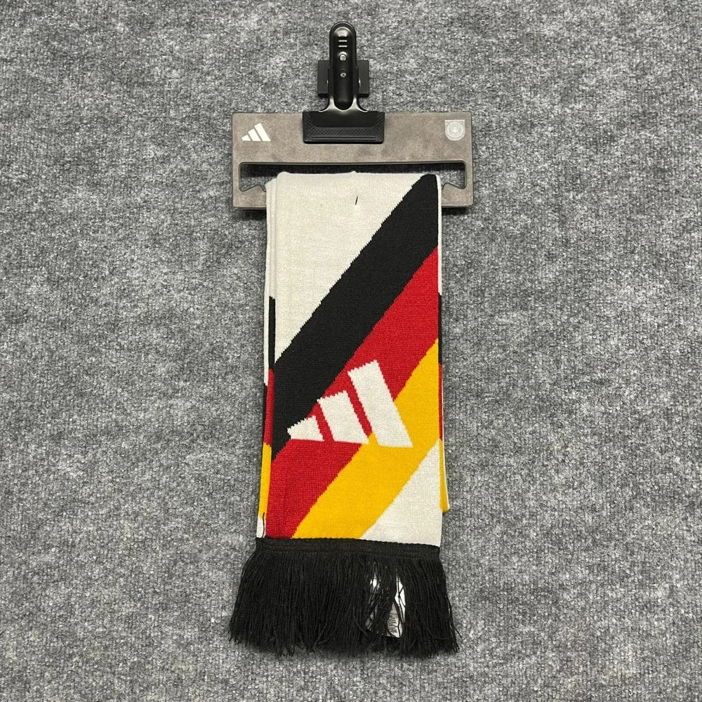 Adidas Germany DFB Scarf White Black Red Yellow Soccer Fan Gear KC6688 NEW